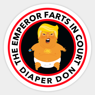 Diaper Don Farts in court Sticker